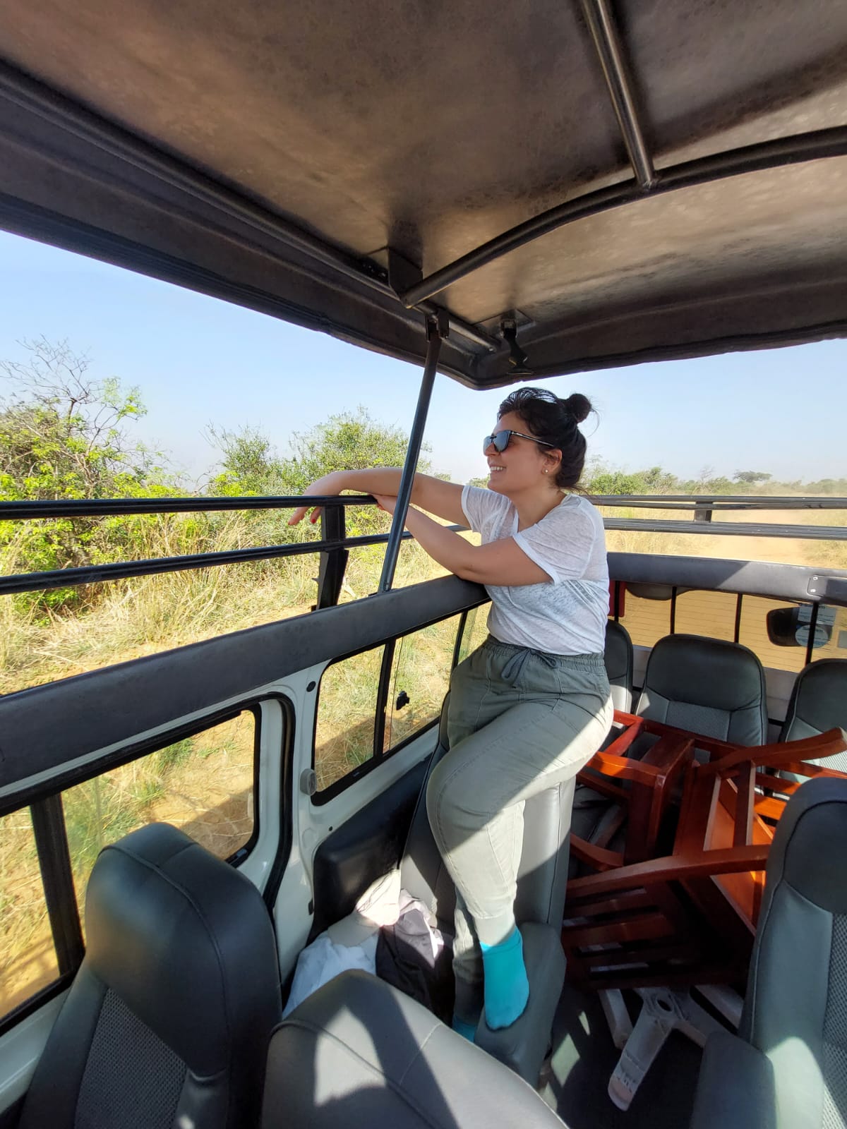 Guest after a Game drive Safari